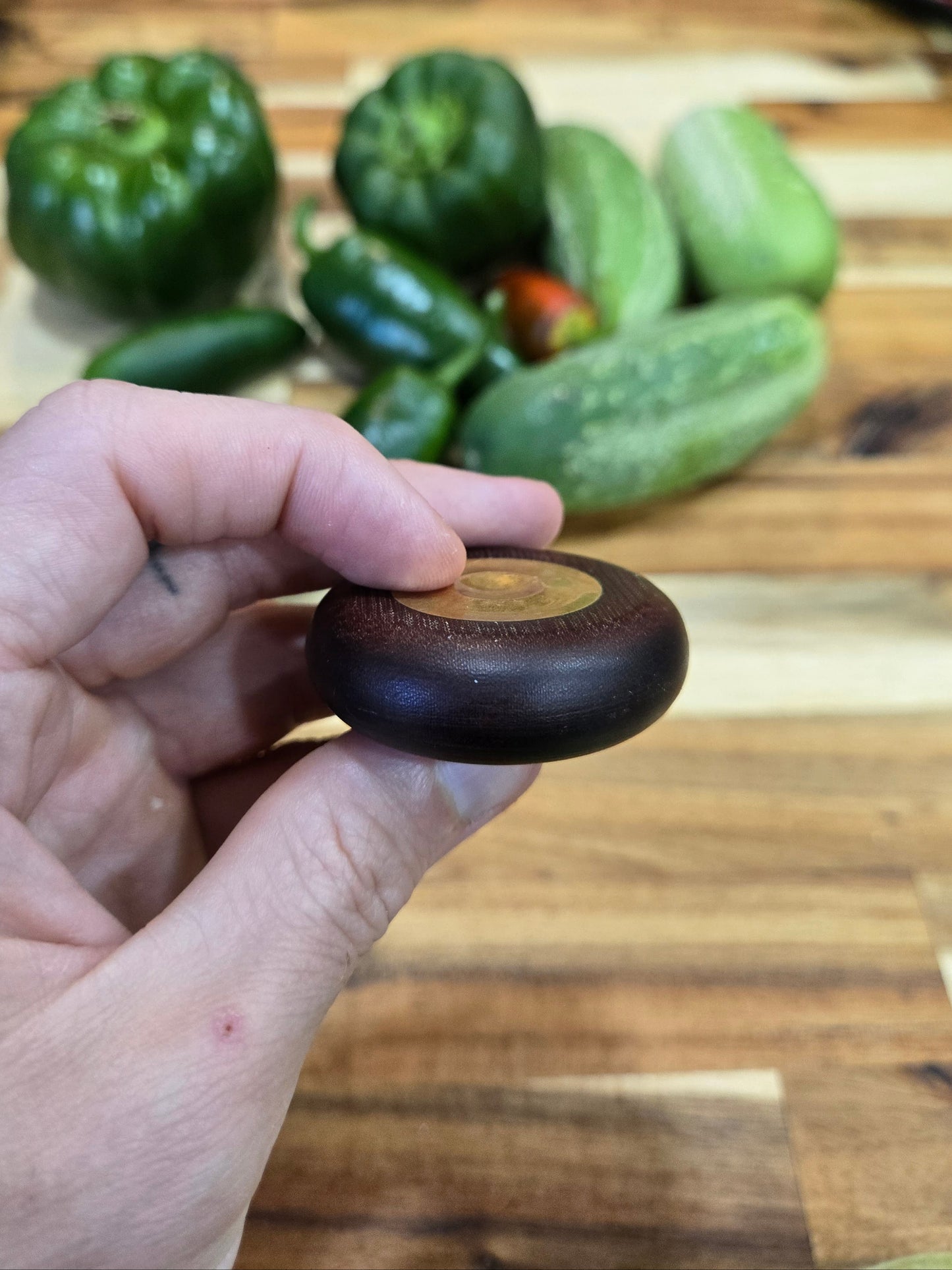 Brass and Micarta Worry Stone (2)